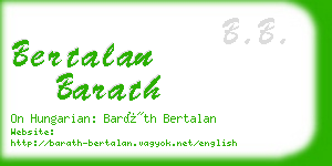 bertalan barath business card